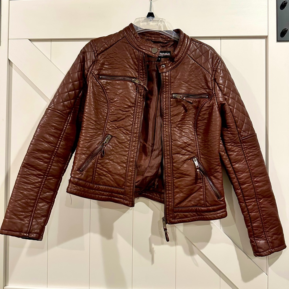 Maroon pleather jacket